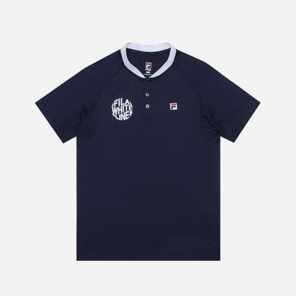 Fila Line Functional Mesh S/S Women's Polo Shirts - Navy,NZ 362-32579